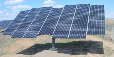 Solar power plant with a capacity of 100 MW in the area of the city Kapshagay of Almaty region
